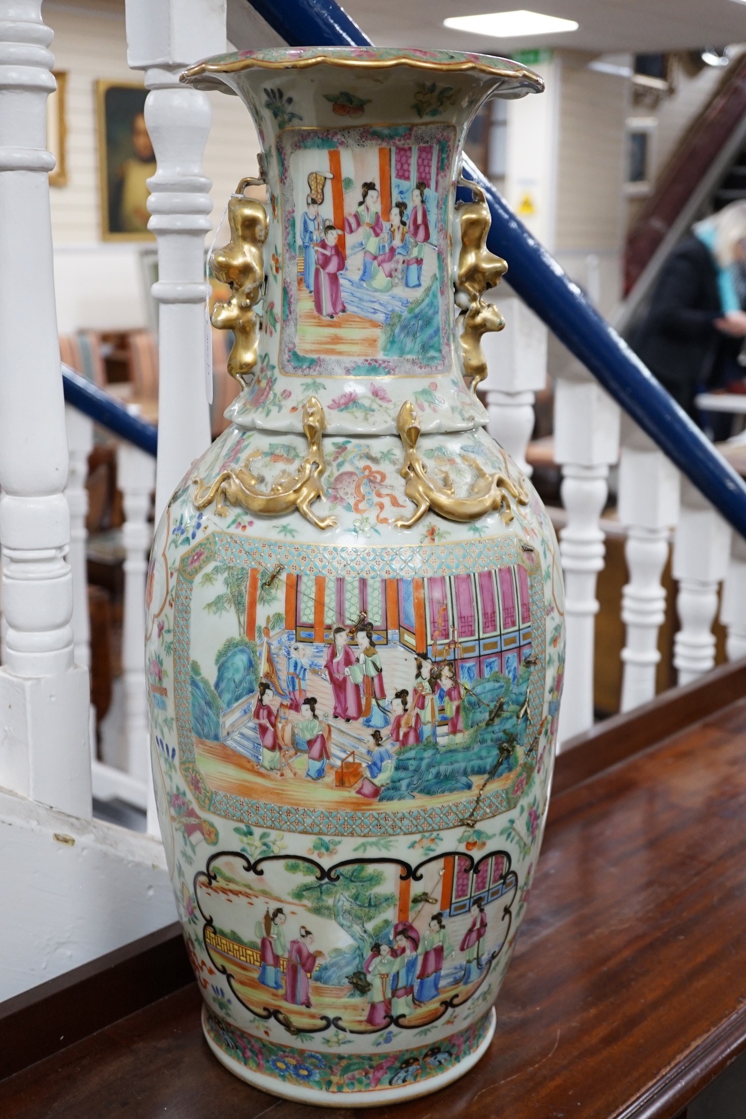 A 19th century Chinese famille rose vase, 63cm